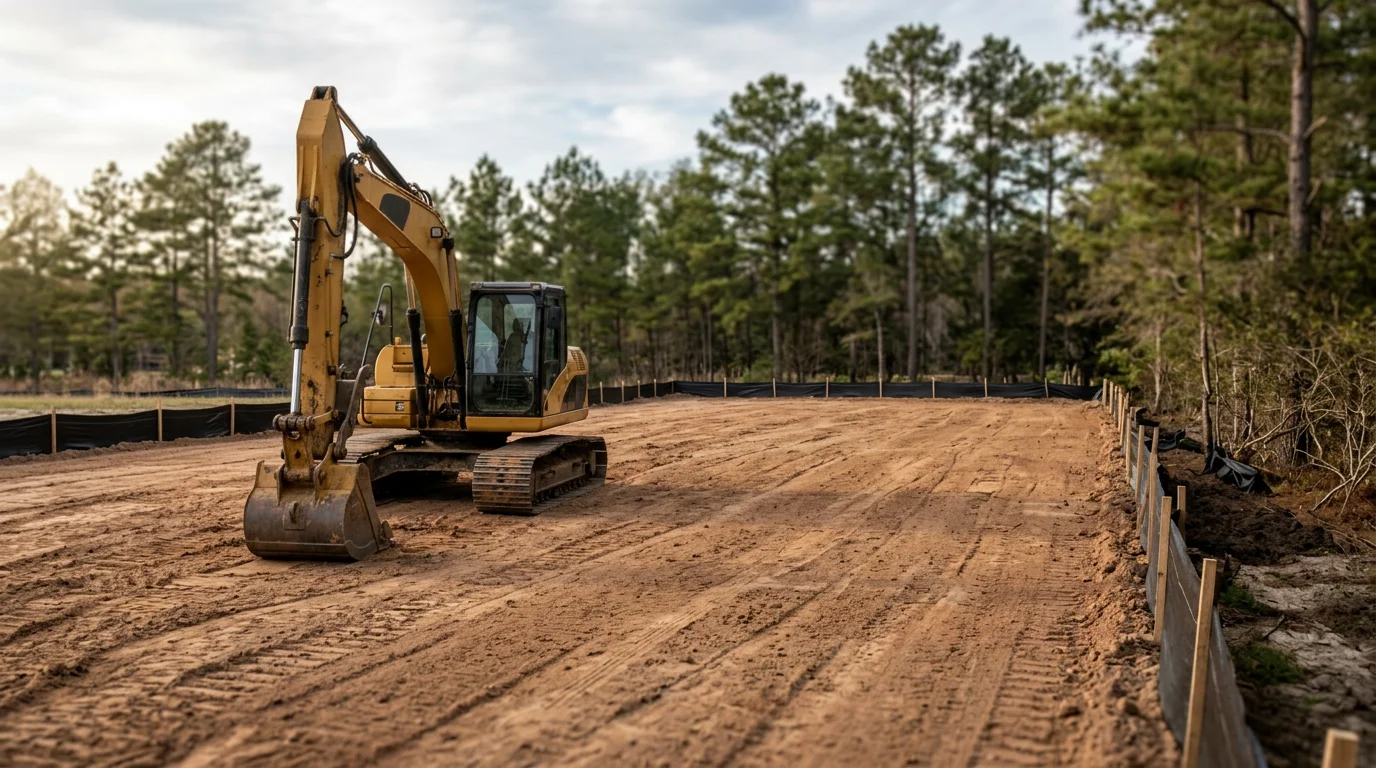 Dirt hauling and site preparation equipment