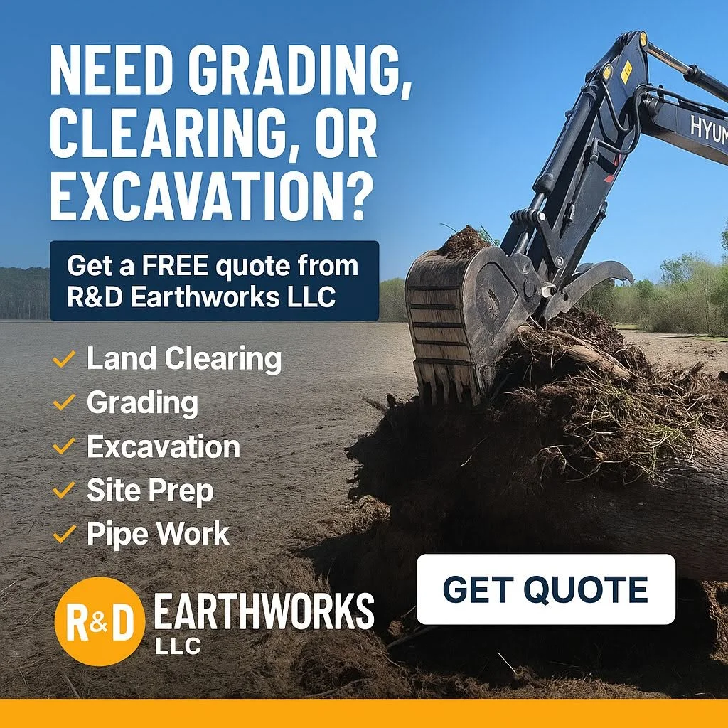 Hyundai excavator with bucket digging soil and removing earth material for site preparation